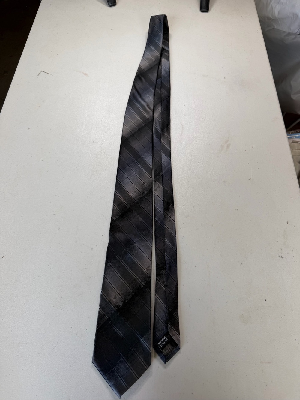 Classic Men's Black and Gray Striped Tie